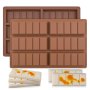 3-PIECE Rectangle Chocolate Bar Mold Set Silicone Flexible Baking Molds For Chocolate Candy Soap - Easy Release And Non-stick Chocolate Bar Maker For Kitchen Crafting