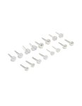 Silver Mixed Basic Stud Earrings 8-PACK