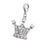 C1285-C931 - 925 Sterling Silver Cz Crown Large Dangle Charm