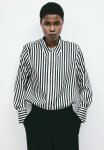 Shirt - White & Black Striped