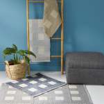 Full Box Pattern Rug - Light Grey - 60 X 120CM
