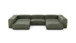 U-shape Sofa - Leather - Olive - 377CM X 241CM