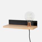 Emerging Creatives Oak Ledge Shelf With Lamp
