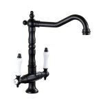B Series - Large Spout Dual-lever Swivel Mixer Tap Blackened Brass
