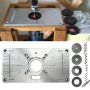 1PC Multifunctional Aluminium Router Table Insert Plate For Woodworking Benches Router Plate Wood Tools With Rings