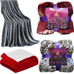 Four Styles Flannel Blanket Three Big And One SMALL.4 Pieces Value Pack Sherpa Flannel Blanket Warm Lightweight Microfiber |blan