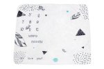 Baby Milestone Blankets - Feathers Black&white