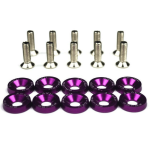 10PCS Car Modification Kit Hex Fasteners Fender Washers Bumper Engine Concave Screws & Aluminum Fender Washers With M6 Bolt
