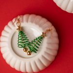 Christmas Tree Novelty Earrings Assorted Styles - Spiral Tree