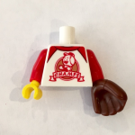 Parts Torso T-Shirt With Red Trim And 'champs' Logo Pattern Bam Red Arms Yellow Hand Right Reddish Brown Baseball Glove Le