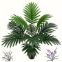 1PC Simulation Green Plant 12 Leaves Palm Tree Plant Faux Plants Monstera Leaves Suitable For Home Living Room Indoor Garden Decor Beach Leave Party