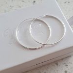 Annelise 925 Sterling Silver Large Round Hoop Earrings 30MM