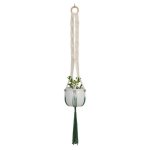 Macrame Plant Hanger Zigzag Dip-dye Cotton - Blue green