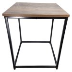 Metal And Wood Side Table Square 40CM