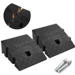 Certbuy 2 Pack Curb Ramp 5 Inch Rise Portable Lightweight Plastic Driveway Curb Ramps Threshold Ramps Set For Loading Dock Drive