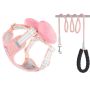 Mesh Dog Harness & Leash Adjustable No Choke Bowknot For Small Dogs Size L