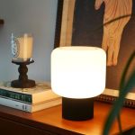 Magcharm Halo Mushroom Lamp 5W Cute Cordless Rechargeable Table Lamp With Glass Shade 3 Color Temps LED Dimmable Ambient Lightin