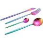 Authentic Flatware Dinner Set 24 Piece Rainbow