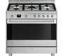 Smeg SSA91MAX2 Stainless Steel Automatic Gas Stove With Oven 5 Burners