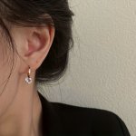 Tiny Hoop Earrings With Heart Zirconia Pendant Copper 14K Gold Plated Jewelry Vintage Elegant Style For Women Daily Dating Earri