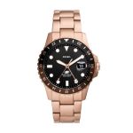 Fossil Blue Gmt Rose Gold-tone Stainless Steel Men's Watch FS6027