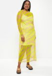 Plus Long Sleeve Maxi Dress - Green & Milk
