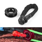 41000LBS Winch Rope Synthetic Soft Shackle+recovery Ring Set Rugged Shackles With Protective Sleeve For Truck Vehicle Recovery