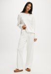 Cotton On Pointelle Rib Long Sleeve Top - Coconut Milk
