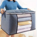 Spacious & Durable Storage Organizer With Reinforced Handles And Clear Viewing Window - Ideal For Clothes Bedding & More