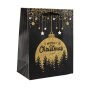 Gift Bag Christmas Glitter Black And Gold Small