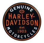 1.25 In. Genuine Motorcycles Pin Black & Orange Finish