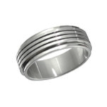 C1030-C11726 - Men's Stainless Steel Band Spinner Ring - Size 7
