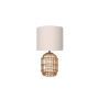 Vividitto - Nash Rattan Cage - Cream Fabric Shade