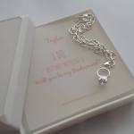 B49-C6225+B51 - Brides Maid 925 Sterling Silver Ring Charm Bracelet & Note