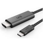 Usb-c To HDMI 4K Slim Nylon Braided Cable 2M Black