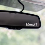 Blessed Mirror Decal Car Decals For Women Faith Mirror Decal Cute Vinyl Decal Car Mirror Decal Religious Car Accessories