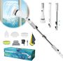Shower Cleaning Brush Electric Spin Scrubber Cordless Shower Scrubber For Cleaning Tub And Tile Power Scrubber Adjustable Extension Handle & 4 Replaceable Brush Heads