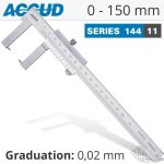 Vernier Caliper 150MM 0.04MM Acc. Outside Point 0.02MM Grad. S steel
