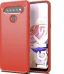 LG K41S Shockproof Carbon Fiber Design Cover - Red