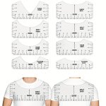 4 5 8PCS T Shirt Alignment Tool T Shirt Ruler Pvc T-Shirt Ruler Guide Alignment Tool To Center Designs For Vinyl Alignment For A