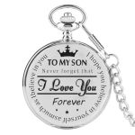 To My Son Quartz Pocket Watch - Silver