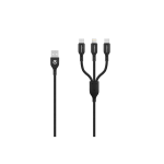 Volkano On-the-go 3 In 1 1M Braided Cable Black Ok