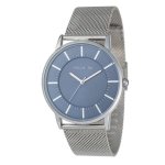 Gents Silver Mesh Blue Dial Watch