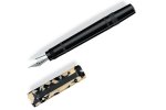 Tibaldi Perfecta Fountain Pen – Rich Black And Tortoise Beige Resin