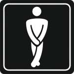 Gents Toilet Symbolic Sign - White Printed On Black Acp 150 X 150MM