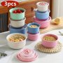 3 Pcs Set Microwave-safe Fresh Bowls For Kitchen Storage: Food Contact Safe Plastic Material