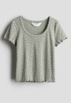 Ribbed T-Shirt - Dusty Green Floral