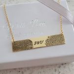 CAS101891 - Gold Plated 925 Sterling Silver Fingerprint Bar Necklace.