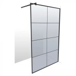Shower Screen Everest Black 1200X2000X6MM Fixed freestanding 8 Panel