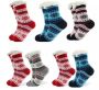 6 X Kids Winter Slipper Fuzzy Fleece- Lined Socks